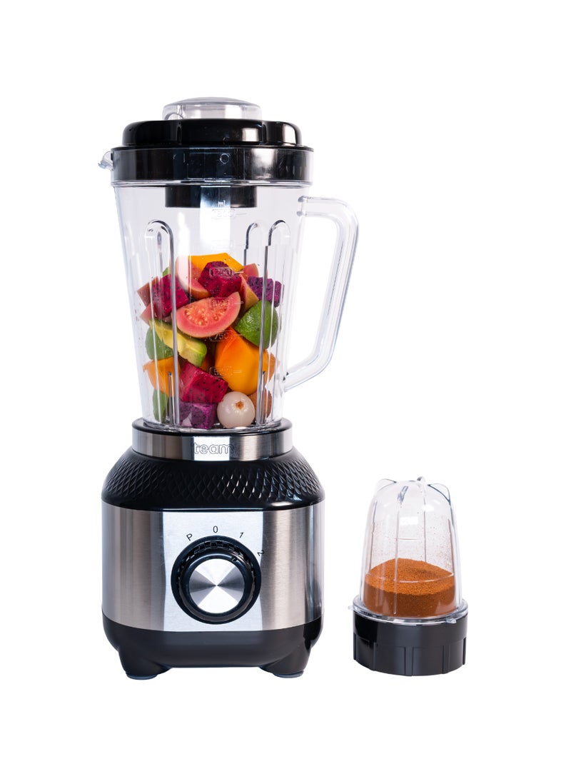 TEAM Blender – 600W Powerful Mixer Grinder with 1.8L Jar, 2-Speed + Pulse, Stainless Steel Blade, Dry Mill Cup for Spices & Coffee, Safety Lock – Durable ABS Body - Image 1